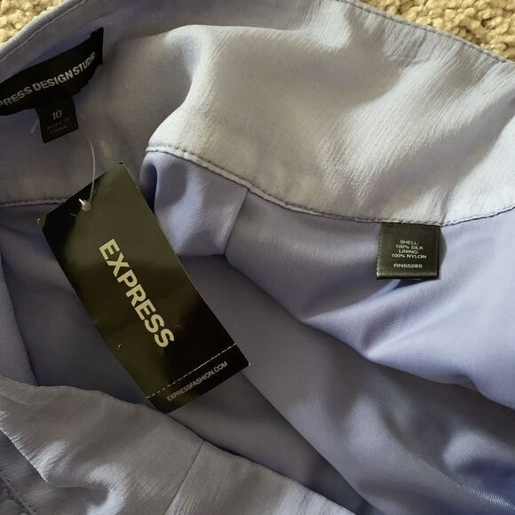 EXPRESS Design Studio Purple Silk Chiffon Bubble Hem Skirt Women’s Size 10 NWT - Picture 3 of 12